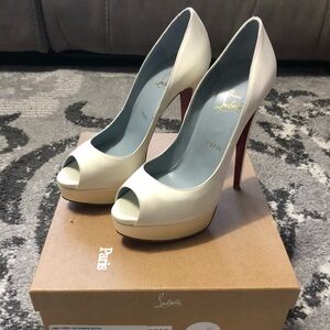 Christian Louboutin heels LADY PEEP 150 CREPE SATIN WH19 OFF 39